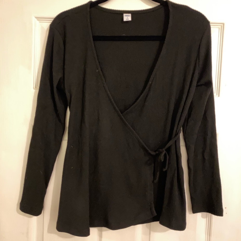Wrap Front Rib Knit Top